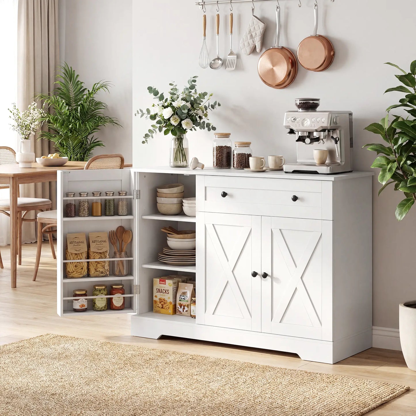 Sideboard Buffet Cabinet, Farmhouse Coffee Bar, White Bar Cabinets at Gallery Canada