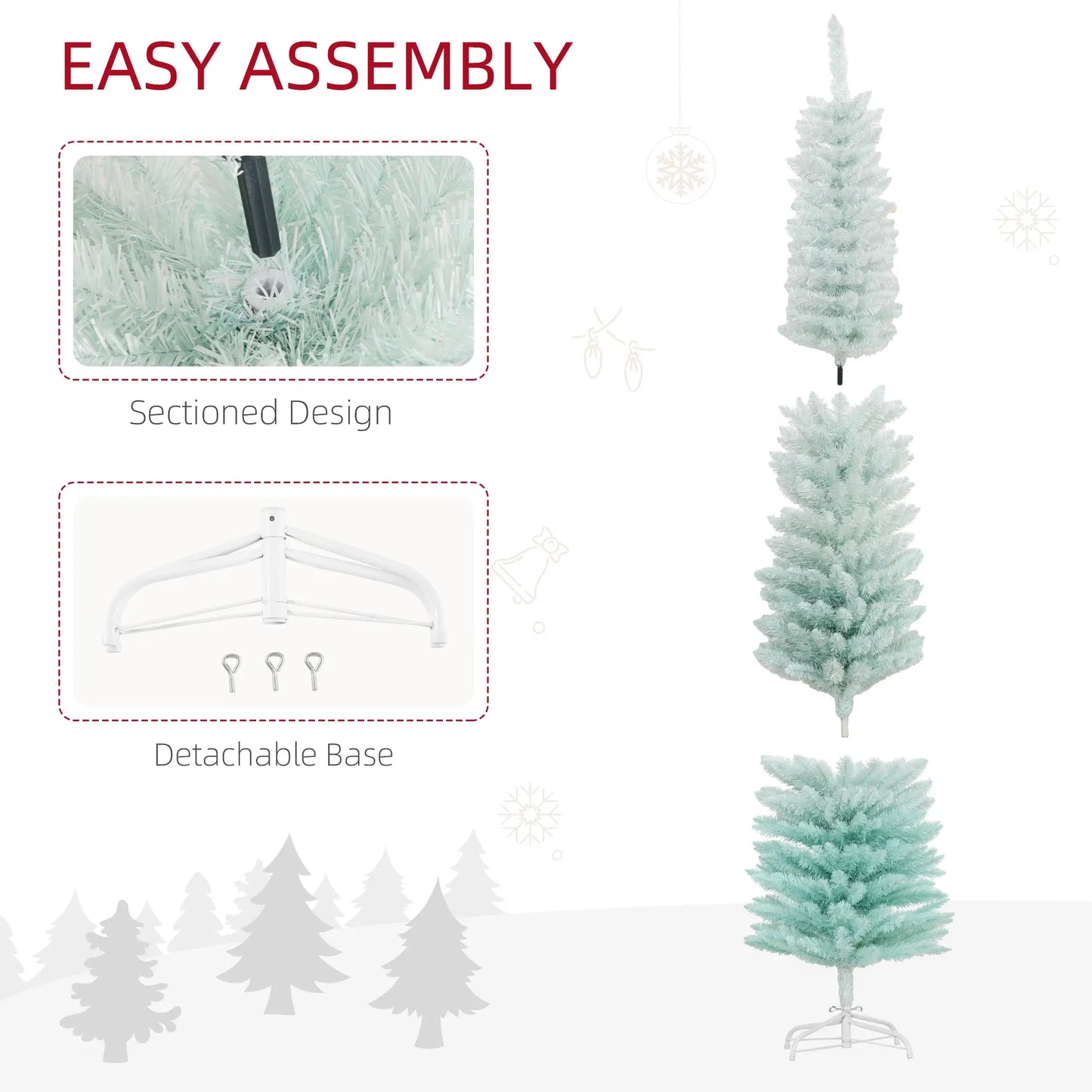 7' PVC Slim Pencil Artificial Christmas Tree, 500 Branch Tips Pencil Christmas Trees at Gallery Canada