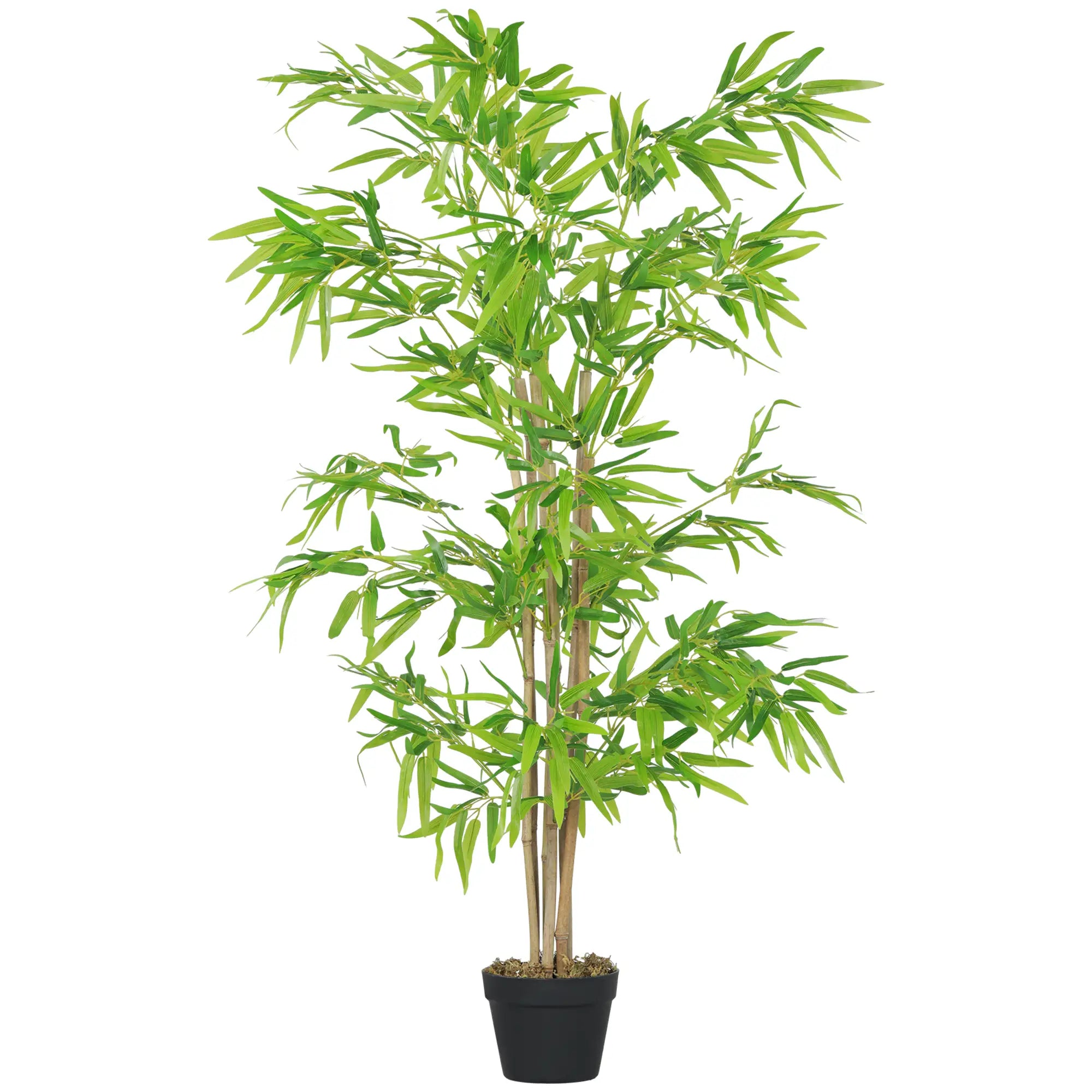 Artificial Bamboo Tree, 5ft, Realistic Leaf, Natural Trunk, Decorative Plant Artificial Trees Green at Gallery Canada