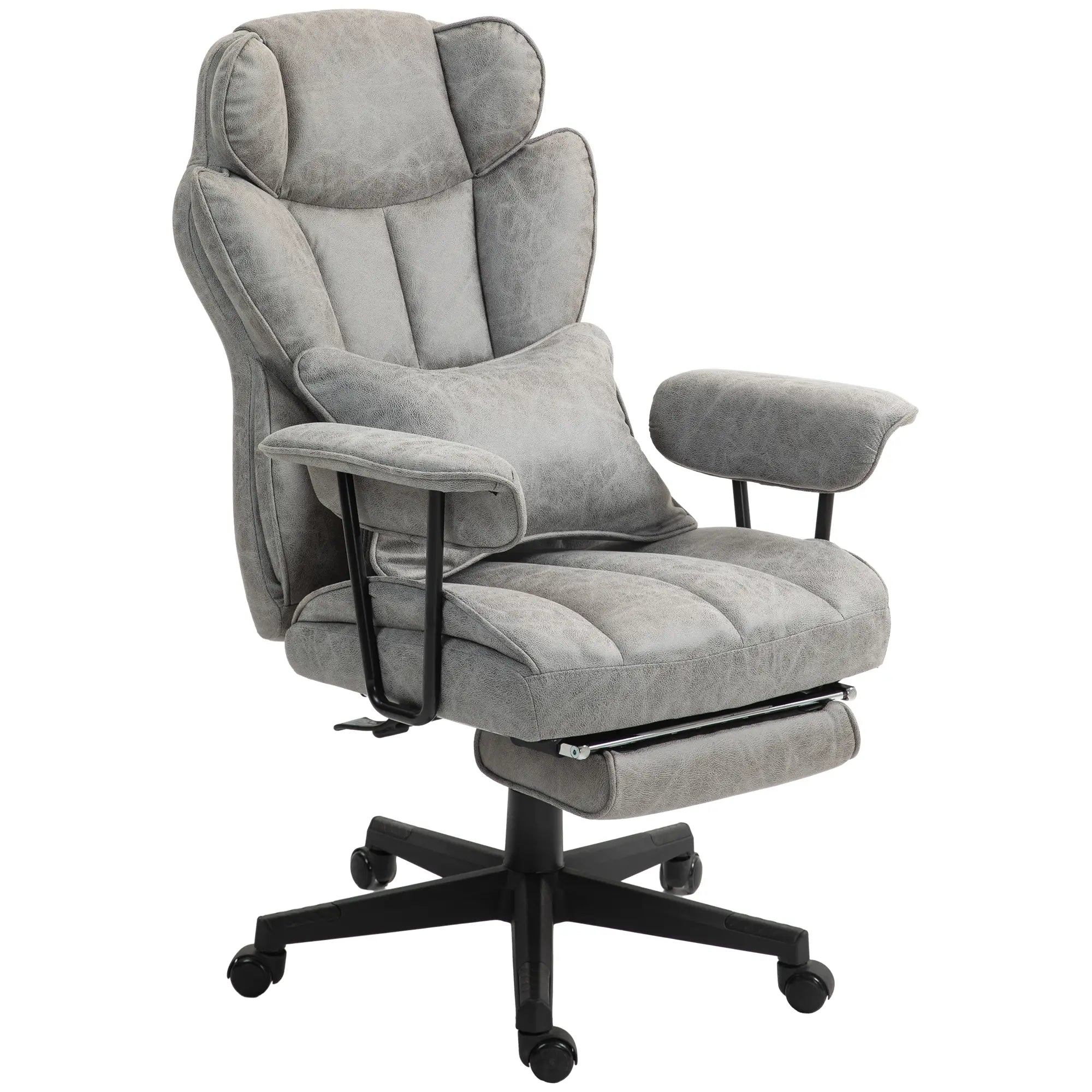 Big and Tall Office Chair with Foot Rest, 400LBS, Grey Executive & Manager Chairs at Gallery Canada