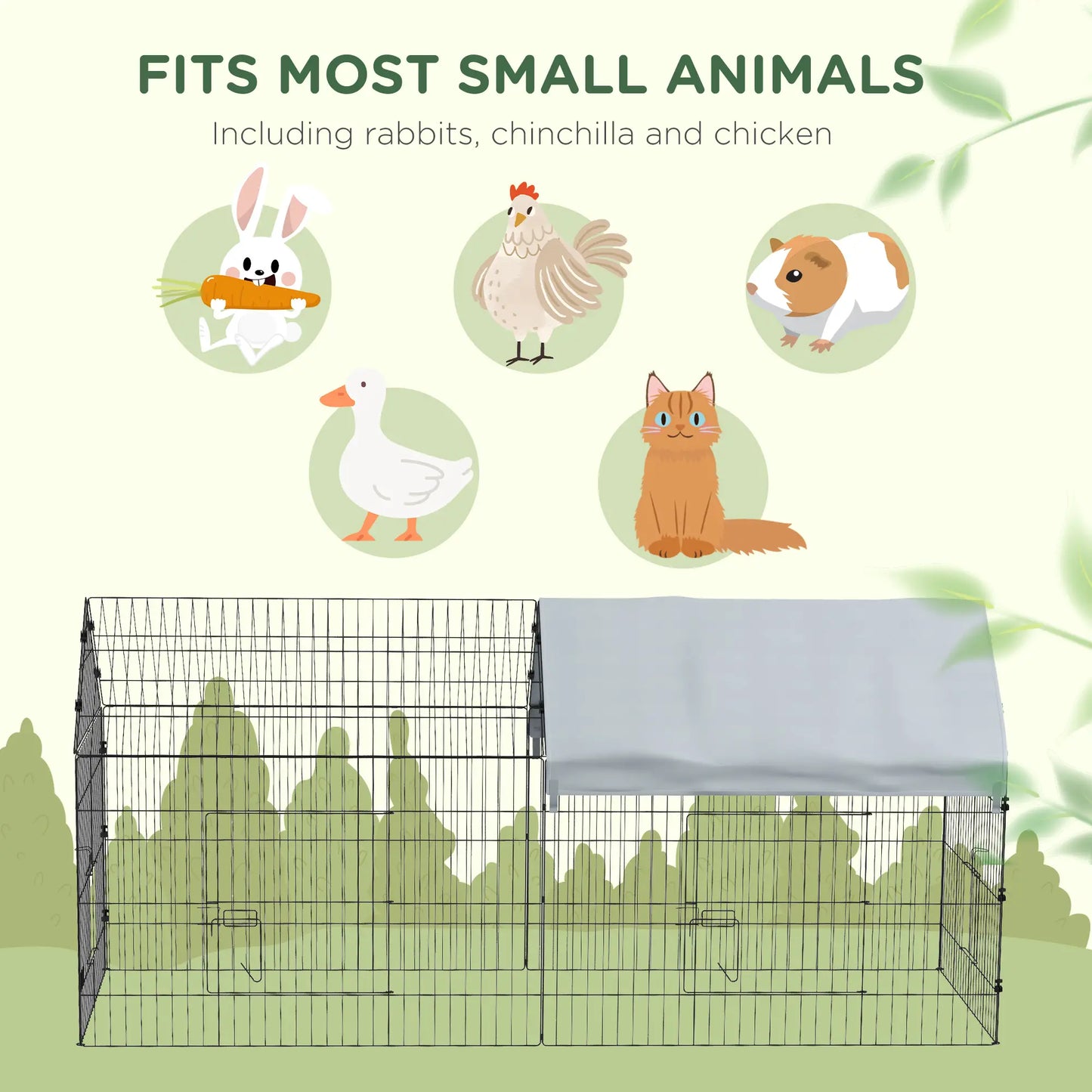 87" Small Animal Cage with Roof, Indoor/Outdoor Use, for Chicken, Rabbits, Chinchillas, Silver Houses & Habitats at Gallery Canada