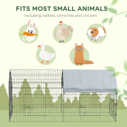 87" Small Animal Cage with Roof, Indoor/Outdoor Use, for Chicken, Rabbits, Chinchillas, Silver Houses & Habitats at Gallery Canada