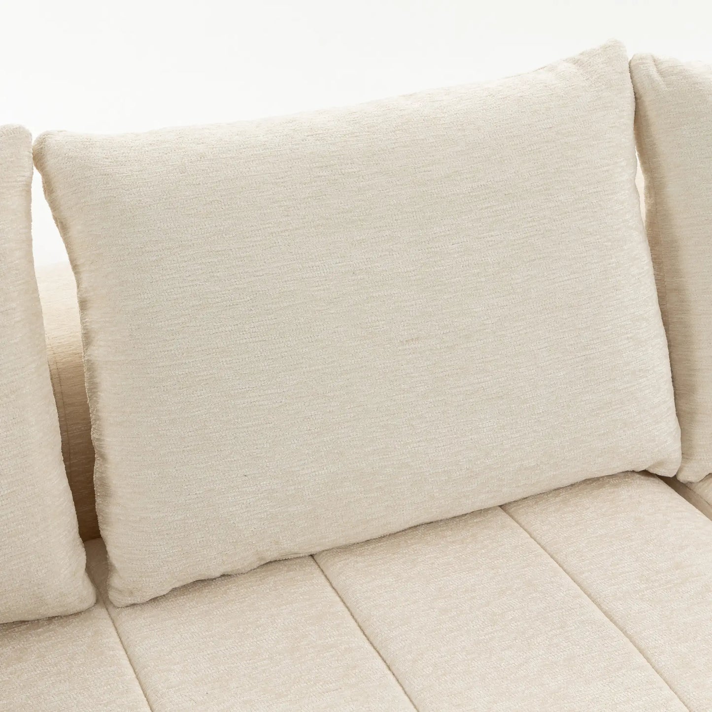 3 Seater Chenille Cloud Couch, Spring Cushion, Beige 3-Seater Sofas at Gallery Canada