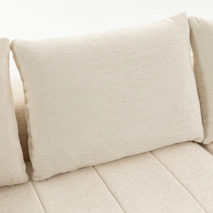 3 Seater Chenille Cloud Couch, Spring Cushion, Beige 3-Seater Sofas at Gallery Canada