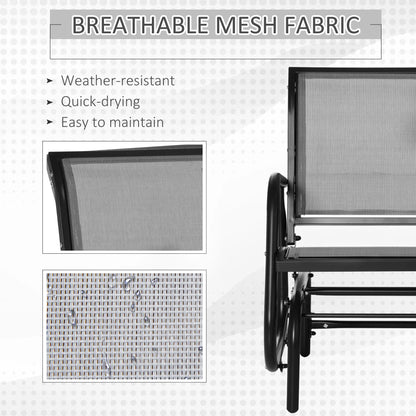 Patio Glider, Breathable Mesh Seat, Metal Frame, Outdoor Swing Chair, Grey Outdoor Gliders at Gallery Canada