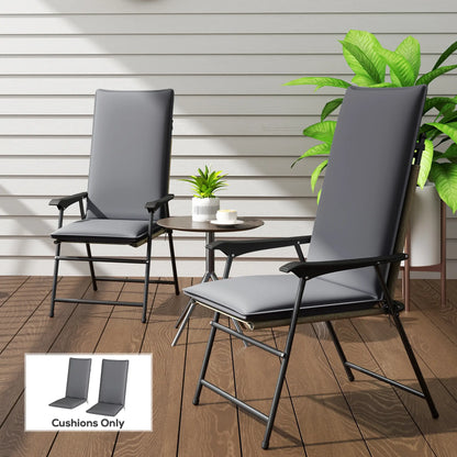 Outdoor Chair Cushions, Set of 2, High Back, UPF50+, Dark Grey Patio Chair Cushions at Gallery Canada