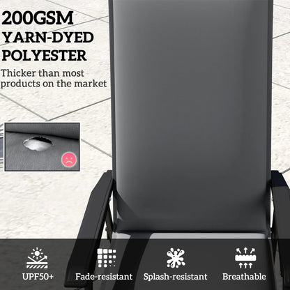 Outdoor Chair Cushions, Set of 2, High Back, UPF50+, Dark Grey Patio Chair Cushions at Gallery Canada