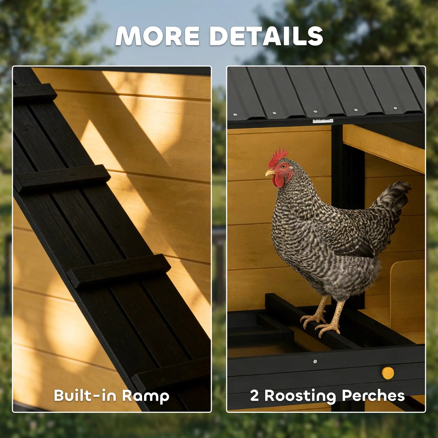 Large 134"L Chicken Coop With Run, Nesting Box, Slide-Out Tray Chicken Coops at Gallery Canada