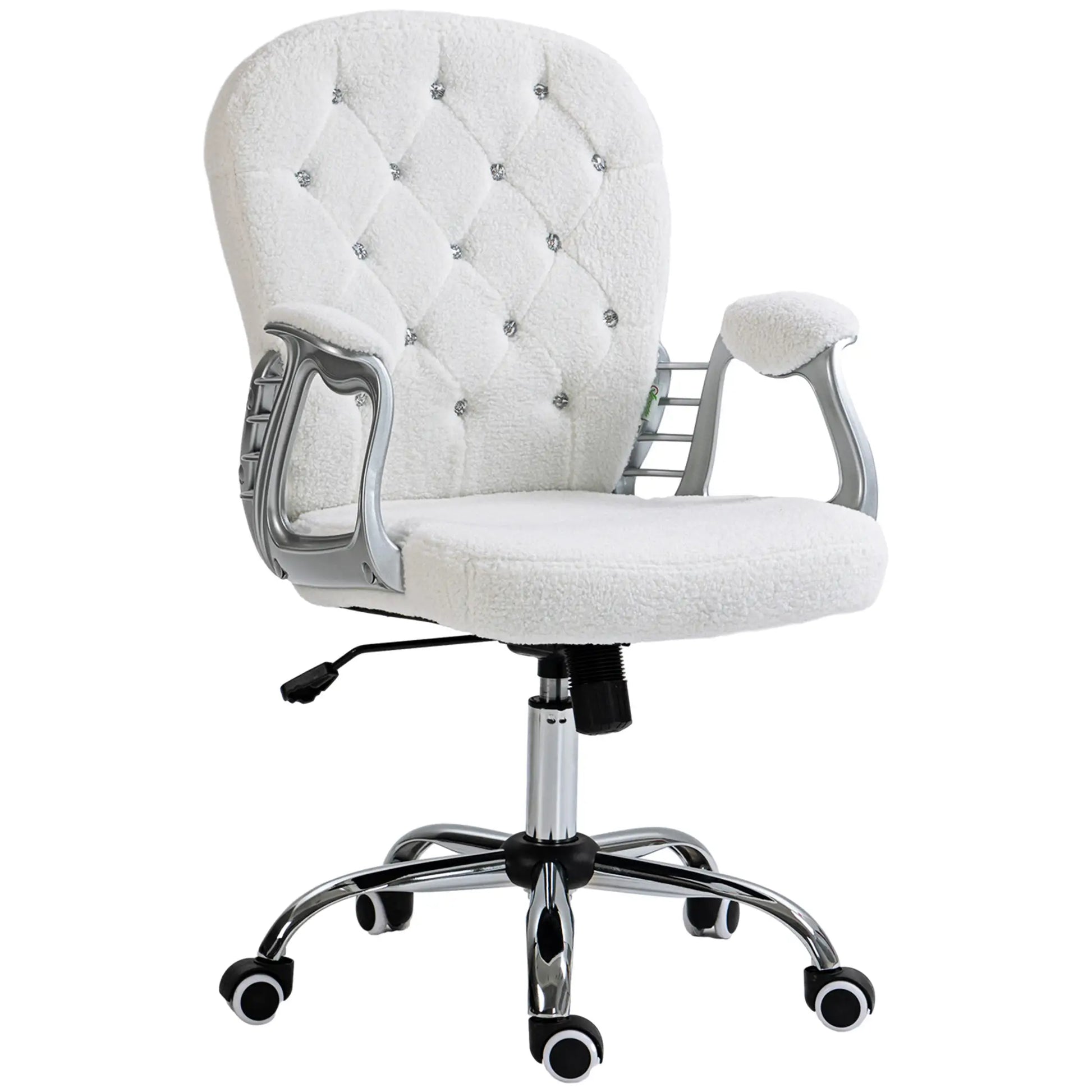 Office Chair, Adjustable Height, Tufted Back, White Task Chairs at Gallery Canada