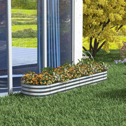 7.9 x 2 x 1ft Galvanized Raised Garden Bed, Metal Planter Box, Silver Galvanized Planter Boxes at Gallery Canada