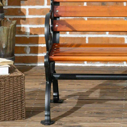 47 Inch Outdoor Garden Bench, Patio Loveseat, 528 lbs. Capacity, Teak Color Outdoor Benches at Gallery Canada