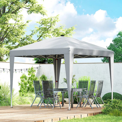 10 x 10 ft Pop Up Canopy Tent, Remote Control, UPF 50+, Light Grey Pop Up Canopies at Gallery Canada