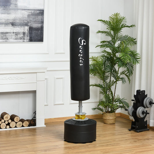 Freestanding Boxing Punch Bag Stand, Height Adjustable, with Fillable Base, Absorption Springs, Suction Cups - Gallery Canada