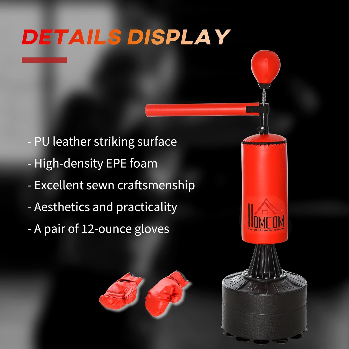 Freestanding Boxing Punch Bag Stand with Rotating Flexible Arm, Speed Ball, Waterable &; Sandable Base - Gallery Canada