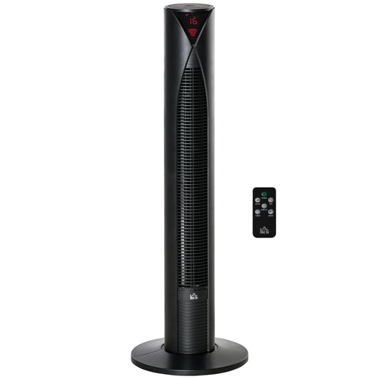 Freestanding Tower Fan Cooling for Home Bedroom with 3 Speed, 12h Timer, Oscillating, LED Sensor Panel, Remote Controller, Black - Gallery Canada