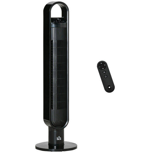Freestanding Tower Fan Cooling for Home Bedroom with Oscillating, 3 Speed, 12h Timer, LED Sensor Panel, Remote Controller, Black - Gallery Canada