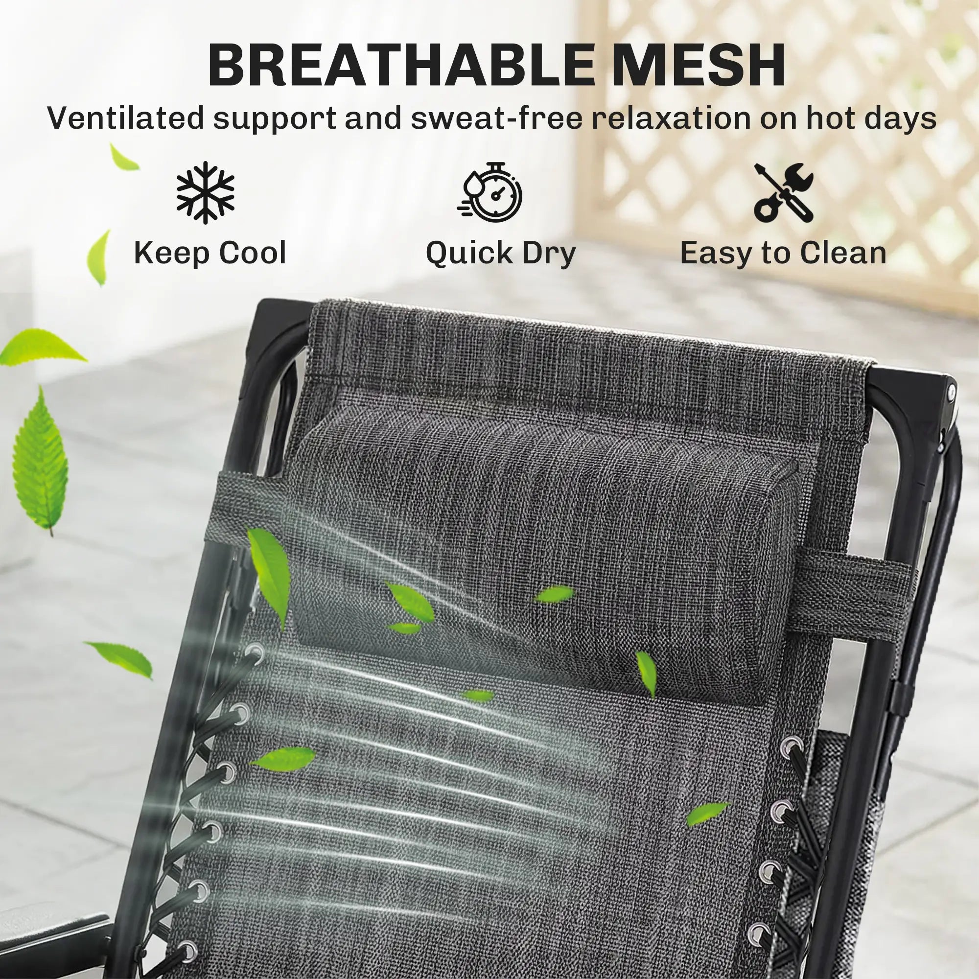 2 Piece Foldable Lounge Chair with Canopy, Outdoor Zero Gravity Chair, Dark Grey Lounger Chairs at Gallery Canada