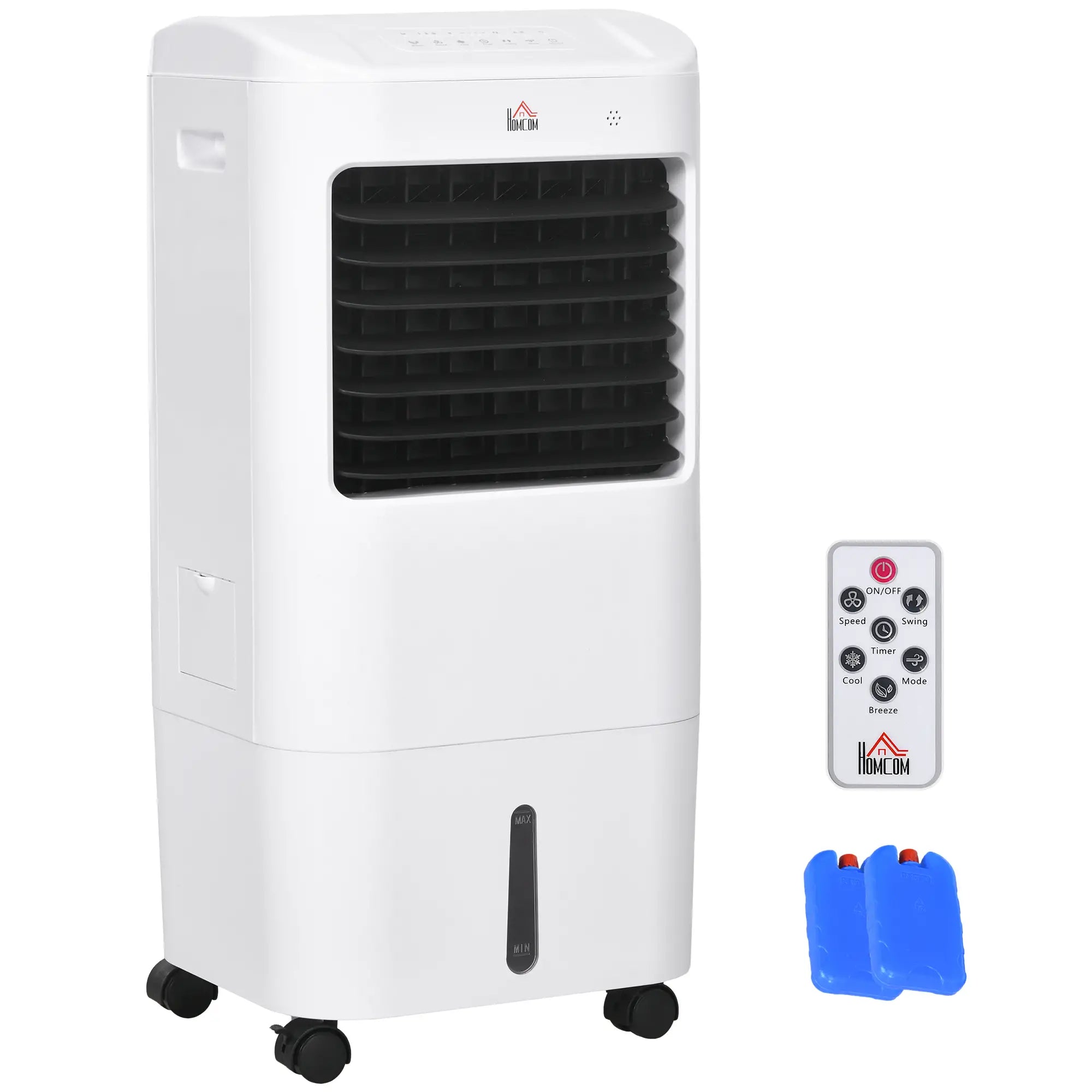 Tower Cooling Fan with Ice Pack, Remote, 3 Modes, 3 Speeds, 7.5H Timer, White Tower Fans at Gallery Canada