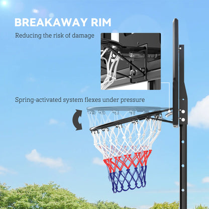 Portable Basketball Hoop, 7.5-10ft, 43" Backboard, Wheels, for Teens Adults Basketball at Gallery Canada