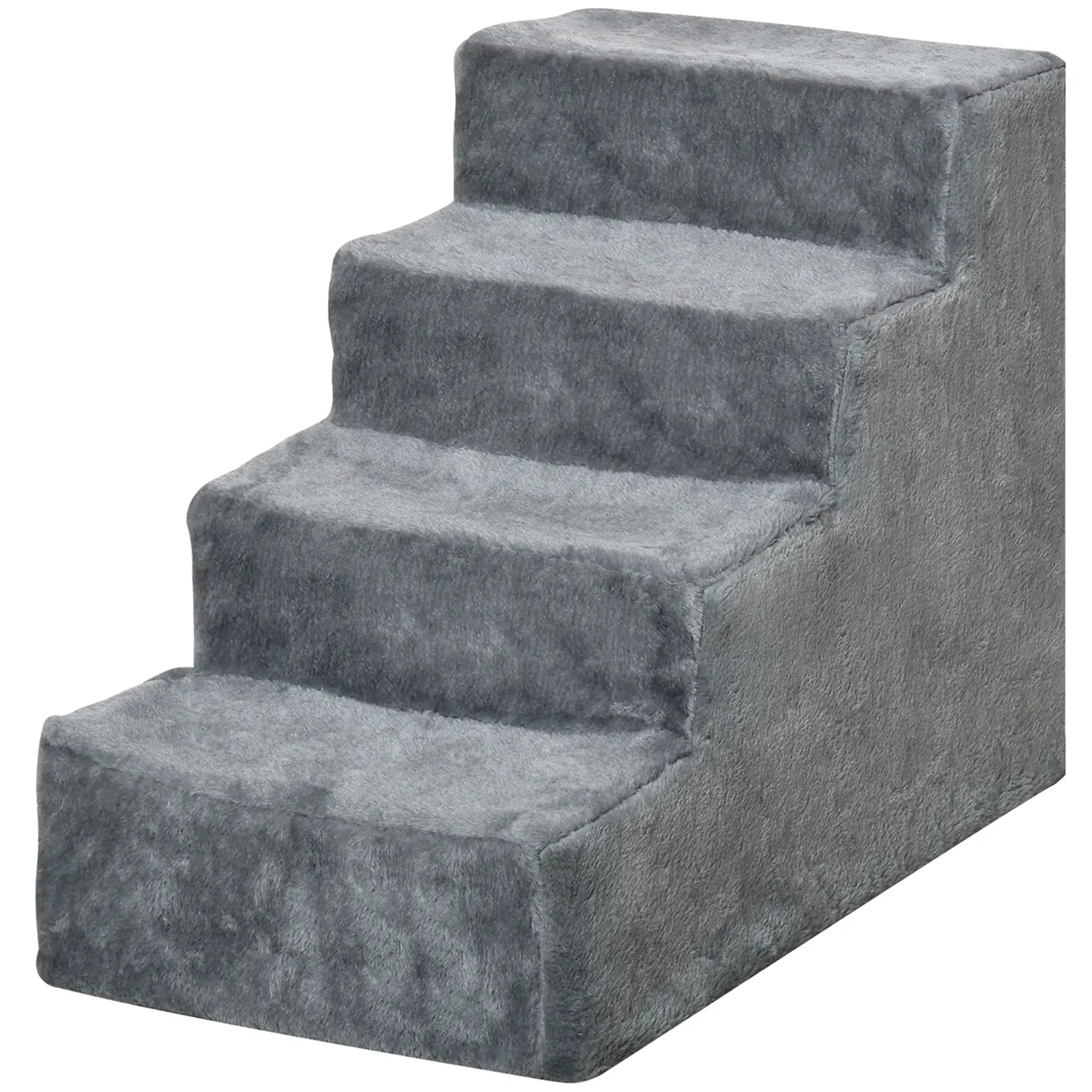 4-Step Dog Ramp for Sofa, Bed, Couch, Removable Cover, Light Grey Dog Stairs at Gallery Canada
