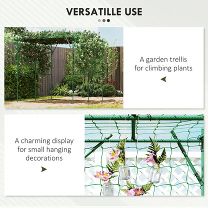 7.3 FT Tall Metal Garden Arch Trellis, For Climbing Plants, Green
