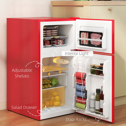 3.2 Cu Ft Compact Refrigerator, Mini Fridge with Freezer, Adjustable Shelves, Red Small Kitchen Appliances at Gallery Canada