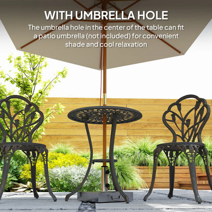 3PCs Patio Bistro Set, Cast Aluminum Table and Chairs, Bronze Bistro Sets at Gallery Canada