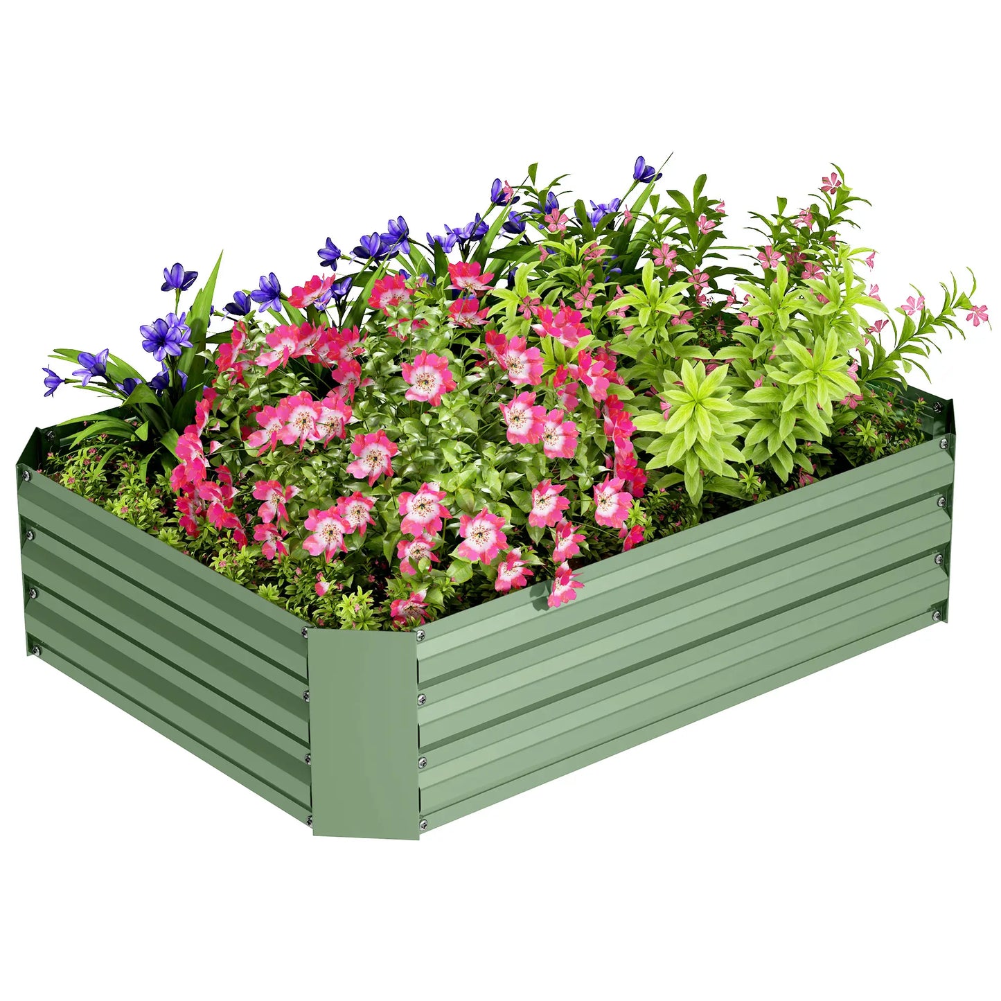 Galvanized Raised Garden Bed, 4' x 3' x 1', Metal Planter Box, Dark Green