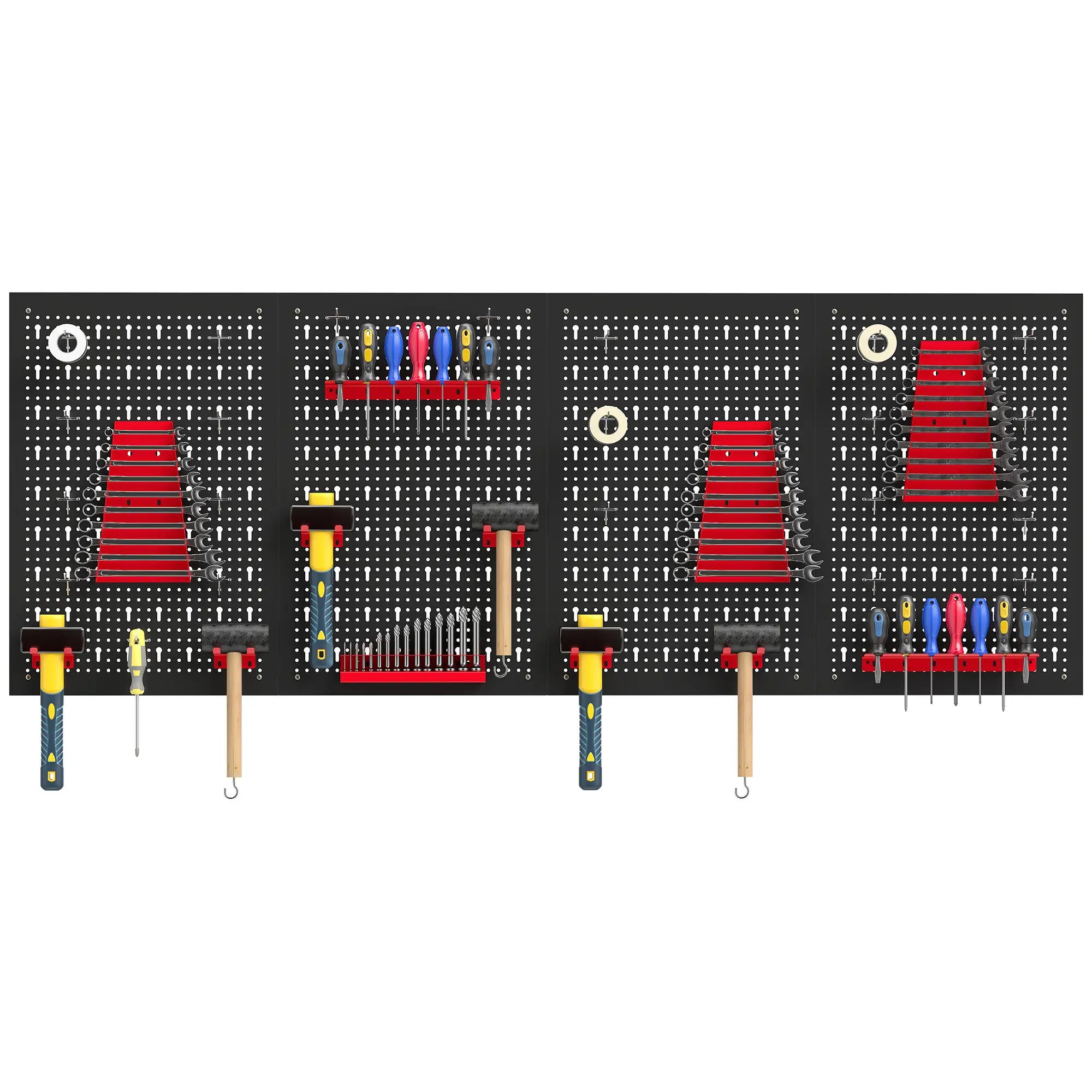 38 Piece Metal Peg Board with Accessories, Shelf Tool Organizer, Black and Red Tool Organizers Black, Red at Gallery Canada