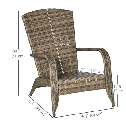 Outdoor PE Rattan Adirondack Chair, w/ Cushions, Blue Patio Chairs at Gallery Canada