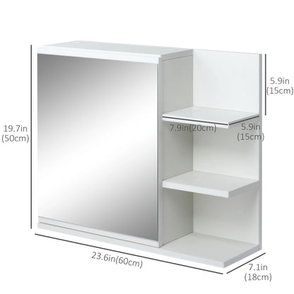 Wall Mounted Bathroom Storage Cabinet with Mirror, 3 Shelves, 2-Tier Cupboard Mirror Medicine Cabinets at Gallery Canada