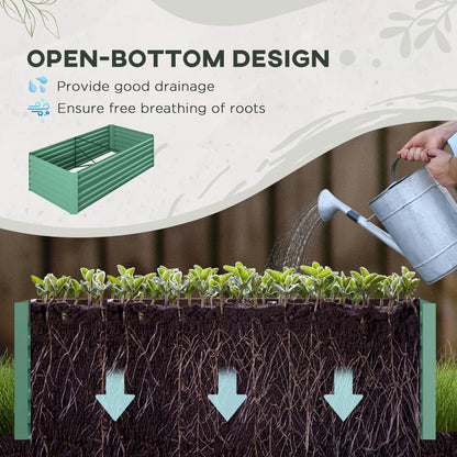 Galvanized Raised Garden Bed, Steel Planter 71" x 35" x 23", Light Green Raised Garden Beds at Gallery Canada