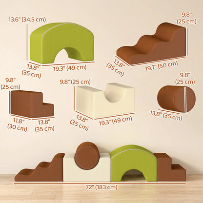 5-Piece Foam Climbing Blocks, Non-Slip, Washable Cover for Crawling