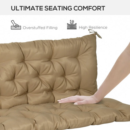 Porch Swing Cushion, Garden Bench Cushion with Backrest, Non-Slip 3-Seater, 59.1" x 38.6", Khaki Patio Chair Cushions at Gallery Canada