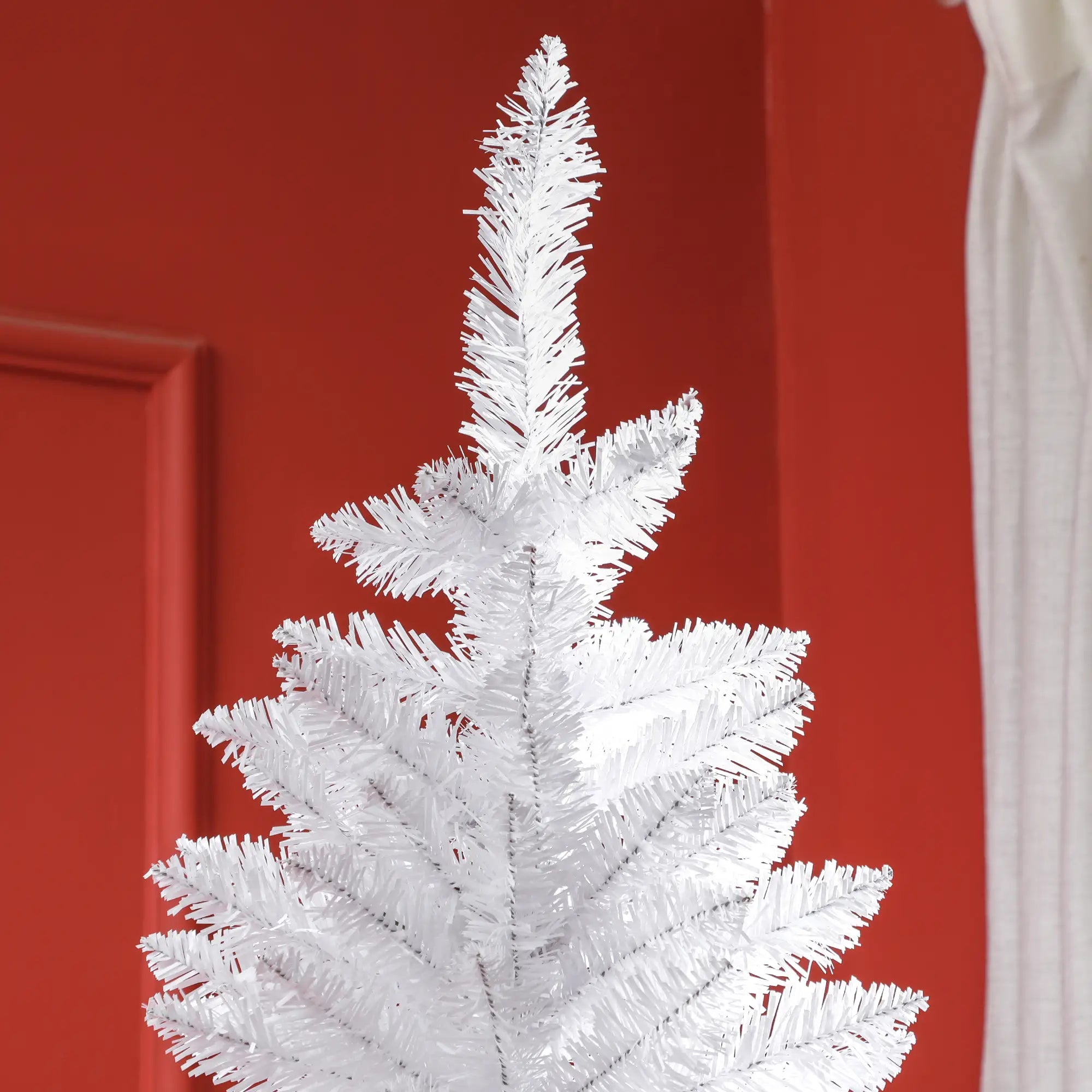 7ft Pencil Artificial Christmas Tree, 687 Branch Tips, Steel Base, White Pencil Christmas Trees at Gallery Canada