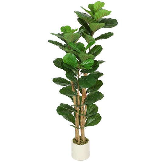 5FT Artificial Fiddle Leaf Fig Tree, Fake Potted Tree, Indoor Decor, Green Artificial Trees Green at Gallery Canada