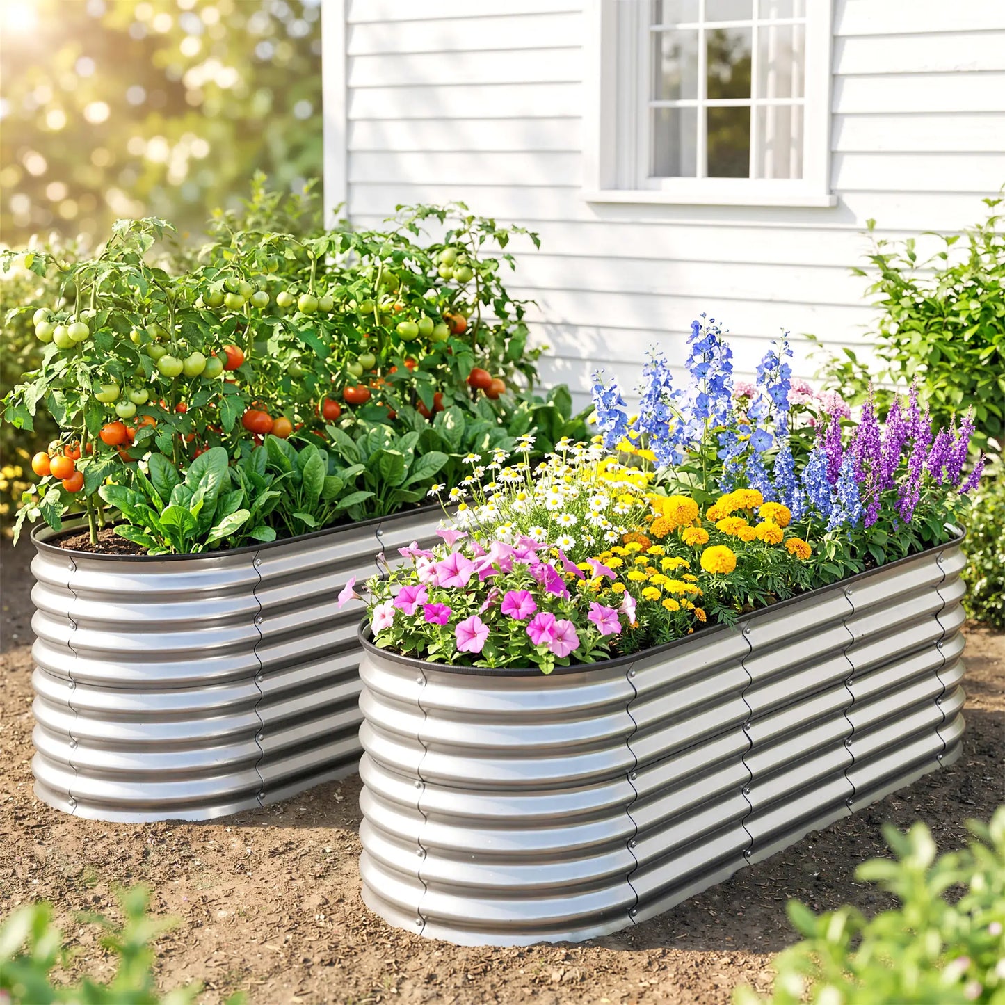 Galvanized Raised Garden Bed, 6 x 2 x 2 ft, Silver Galvanized Planter Boxes at Gallery Canada