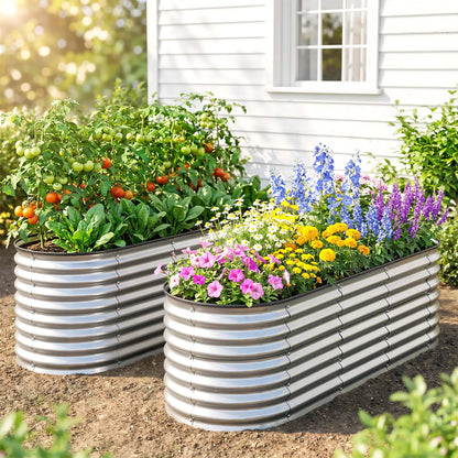 Galvanized Raised Garden Bed, 6 x 2 x 2 ft, Silver Galvanized Planter Boxes at Gallery Canada
