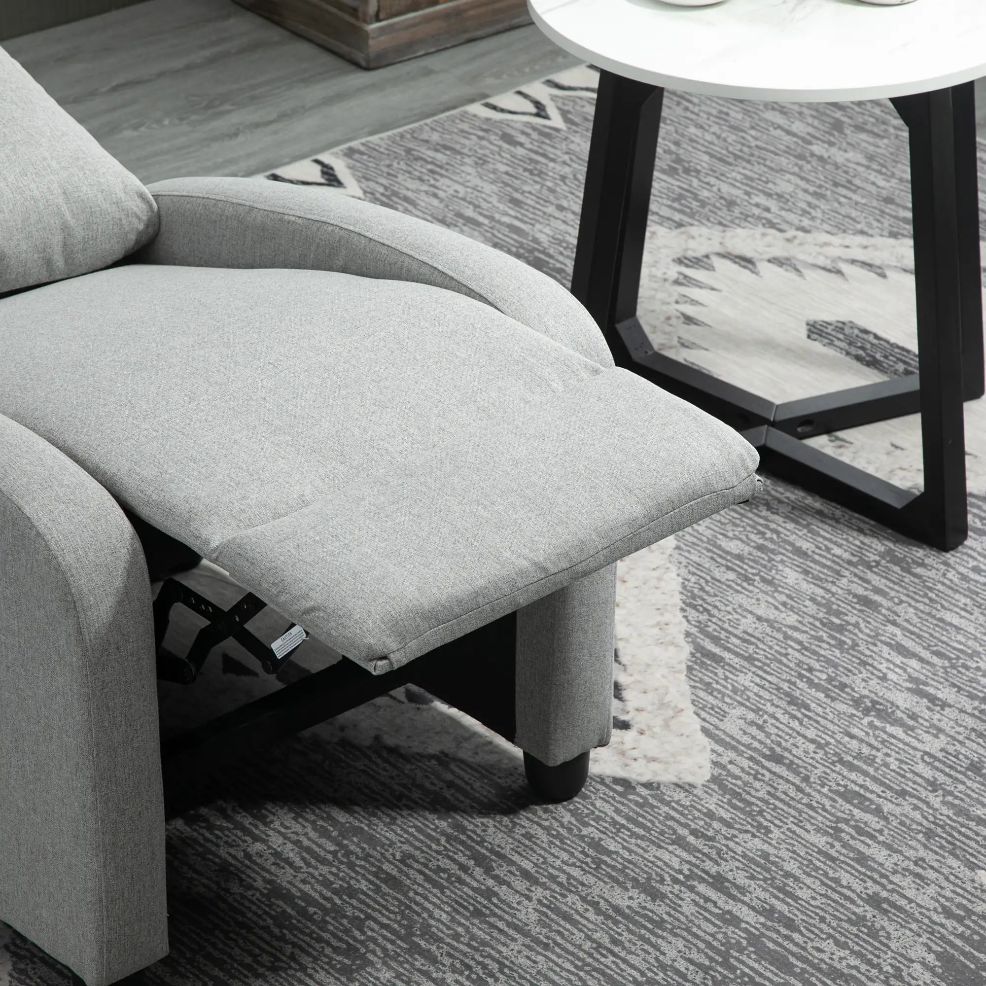 Fabric Recliner Manual Sofa Armchair, Light Grey Single Sofas at Gallery Canada