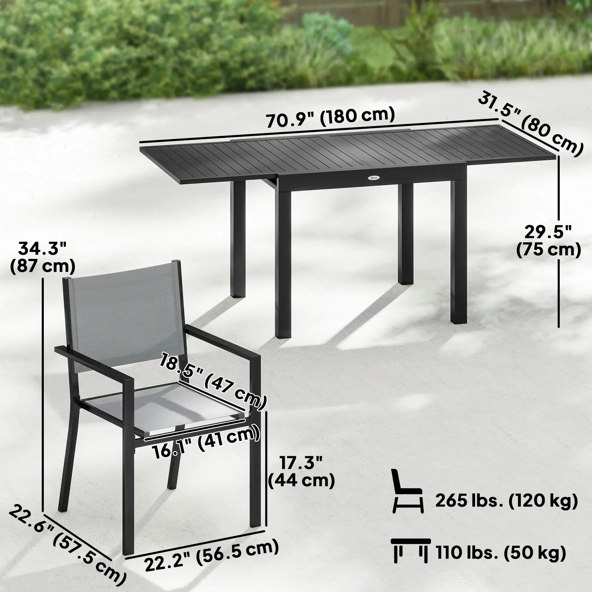 7-Piece Outdoor Dining Set, Aluminum Patio Table And Chairs For 6 Outdoor Dining Sets at Gallery Canada