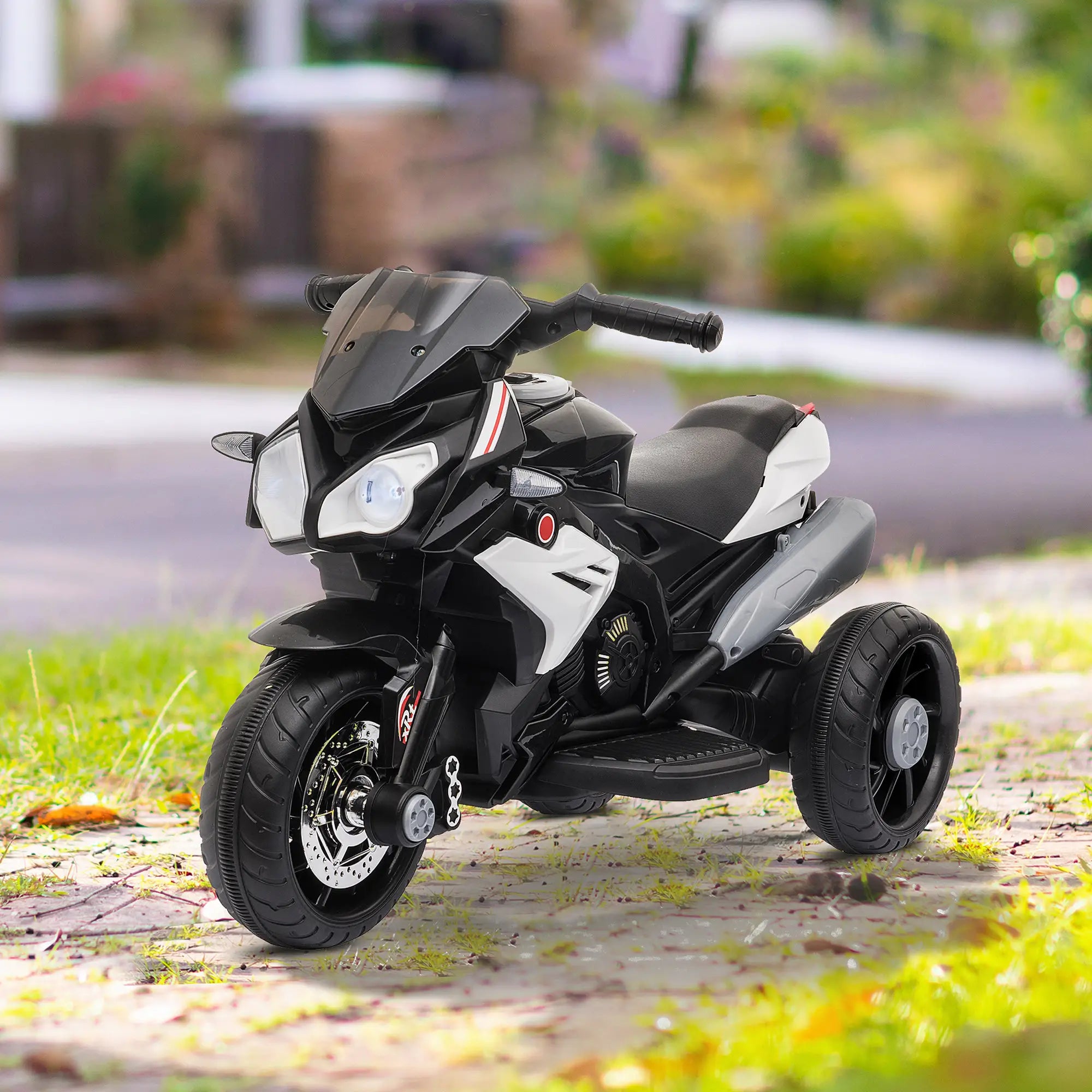 Kids Electric Motorcycle Ride-On Toy, 3 Wheels, Music, Horn, Lights, Black Electric Motorcycles at Gallery Canada