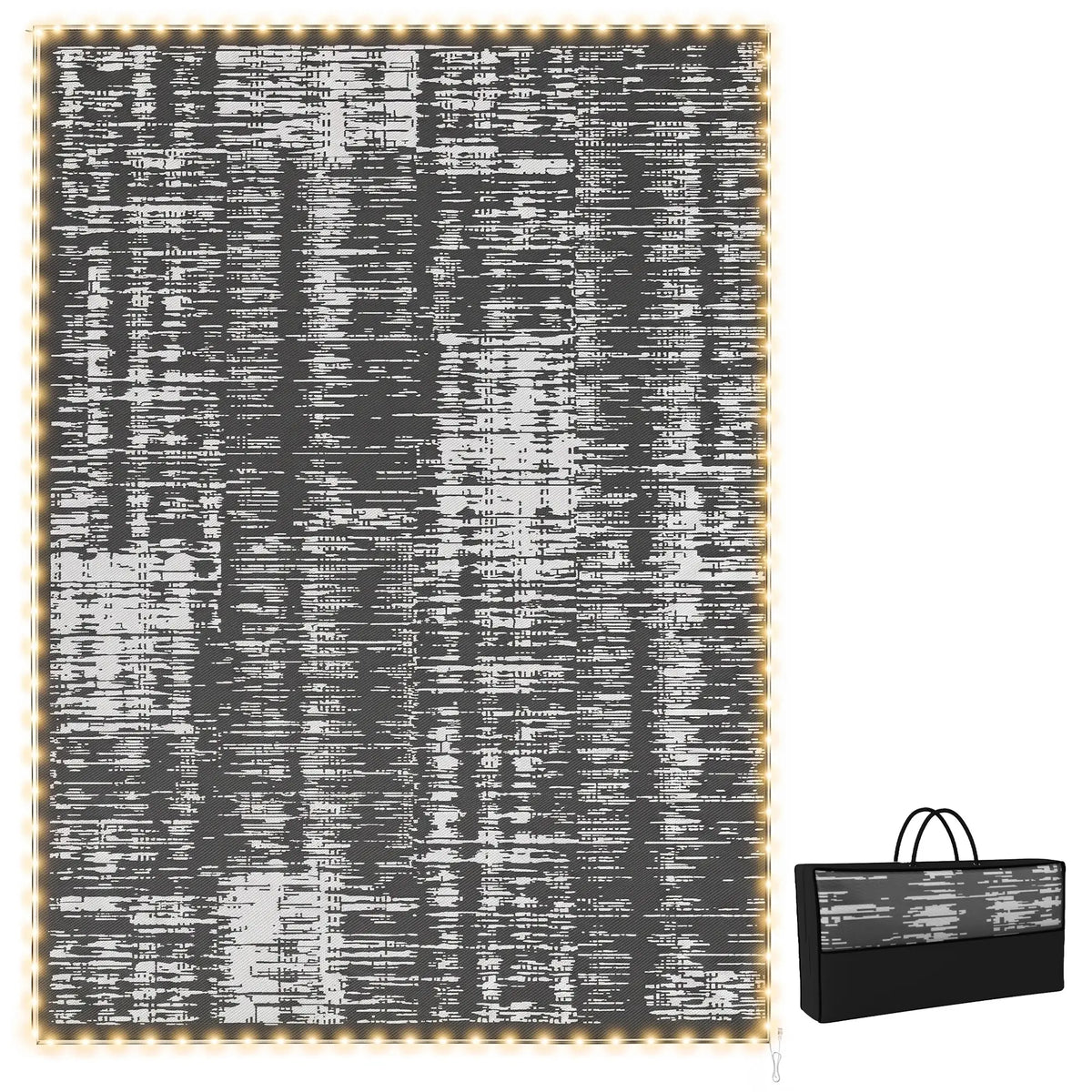 Waterproof Outdoor Camping Rug With LED Lights, 12' x 9' Outdoor Reversible Rugs at Gallery Canada