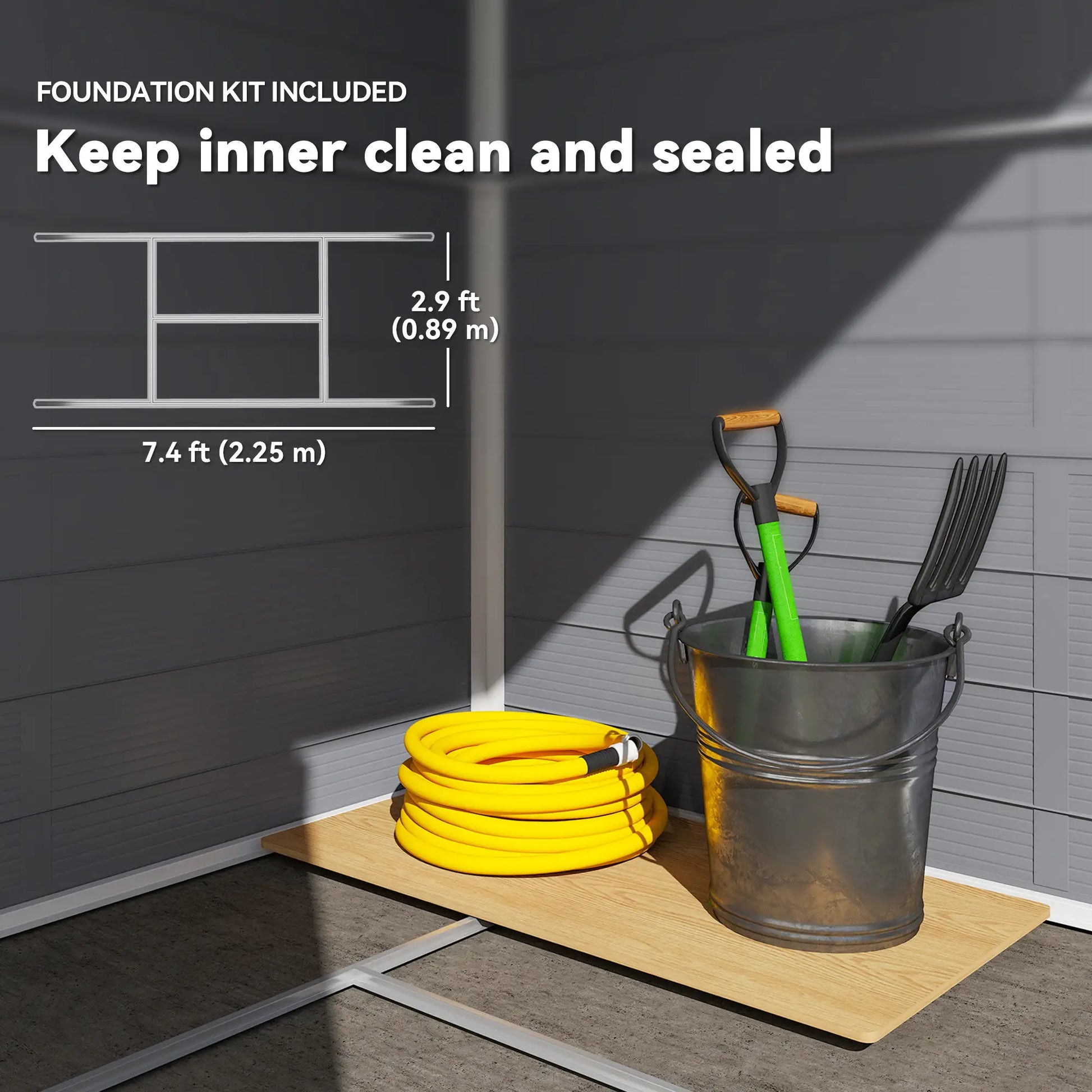 8' x 6' Plastic Garden Storage Shed, Latch Door, Vents, Dark Grey Sheds at Gallery Canada