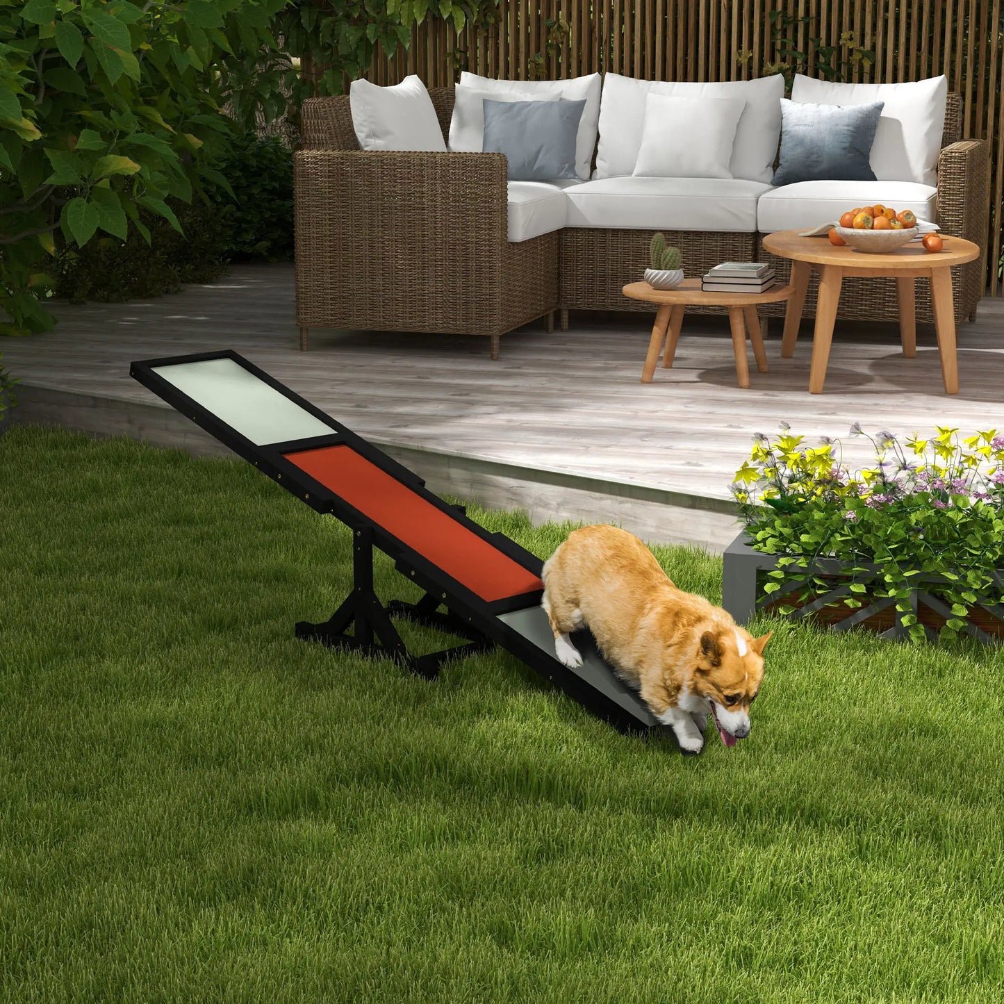 Wood Pet Seesaw, Dog Agility Training Equipment, Weather Resistant, Black Dog Agility Training Equipment at Gallery Canada