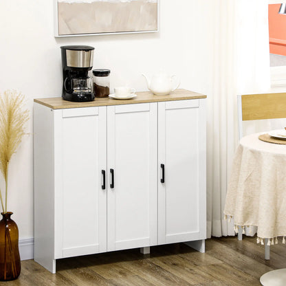 Modern Sideboard Buffet Cabinet, 3 Doors Adjustable Shelves, White Bar Cabinets at Gallery Canada