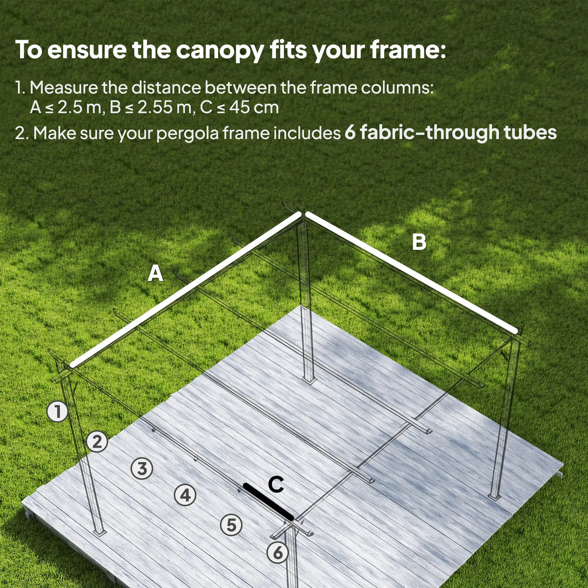 Retractable Pergola Canopy Replacement, 8.2'x8.4', Tan Gazebo Canopy Replacement at Gallery Canada