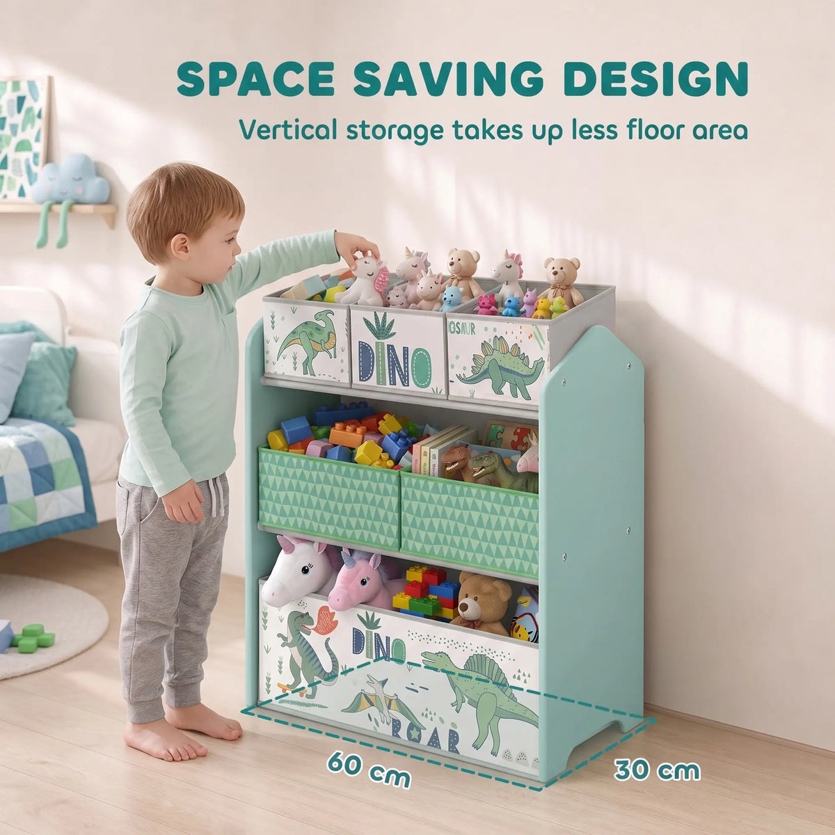 3-Tier Kids Storage Organizer, 6 Bins, Green Baby & Kids Storage at Gallery Canada