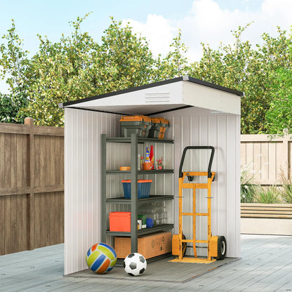 4.3' x 6.3' Metal Outdoor Storage Shed With Lockable Door, Dark Grey Sheds at Gallery Canada