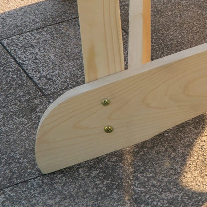 Wood Adirondack Tete-A-Tete Bench 2 Seater w/ Table, Natural Patio Chairs at Gallery Canada
