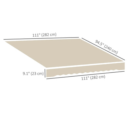 9' x 8' Outdoor Sunshade Canopy, Retractable Awning Fabric, Beige Awning Fabric Replacement at Gallery Canada